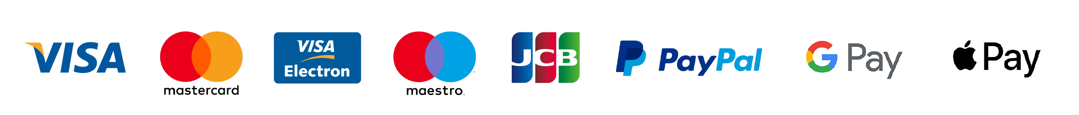 We accept all major credit and debit cards