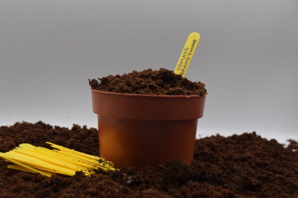 Plastic yellow plant / seed labels 4 inch - 50 or 100